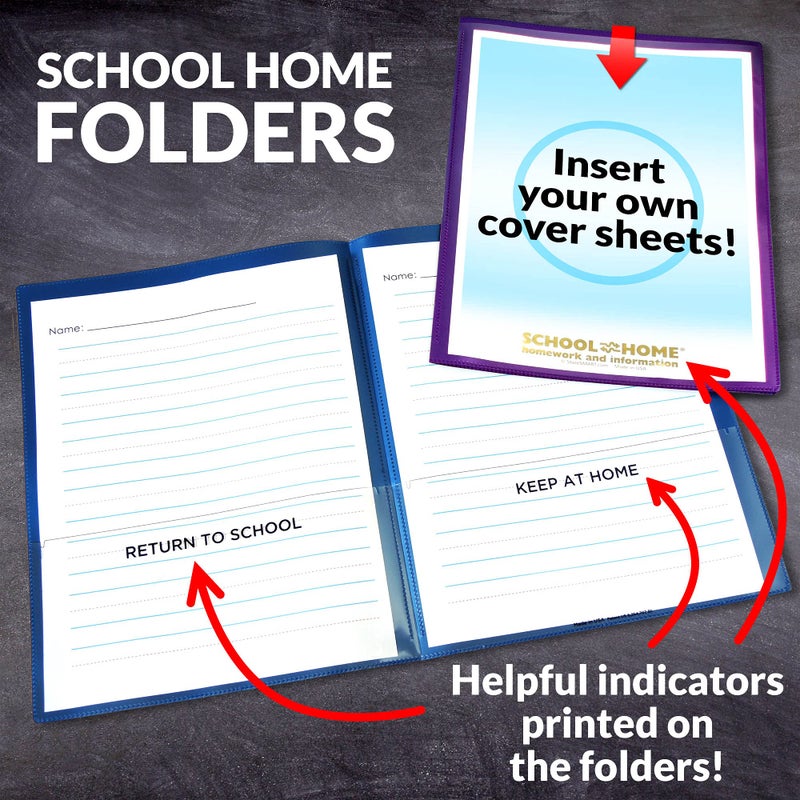 STORE SMART StoreSMARTÂ® School/Home Folders - 6-Pack - 6 Colors! - Letter-Size Twin Pocket - Durable, Archival Plastic - Made in U.S.A - SH900PCP6ENG - Image 2